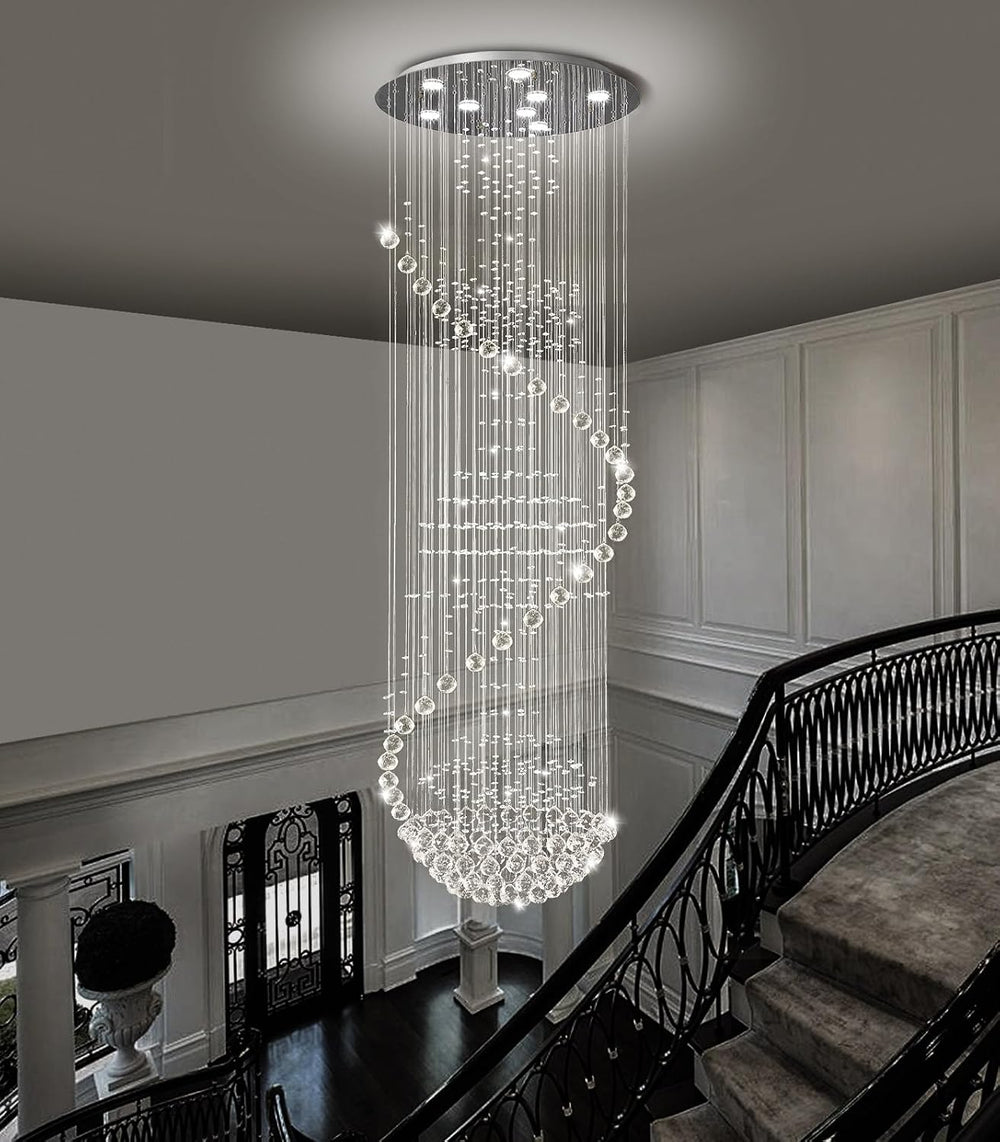 D24'' x H78'' Crystal Chandelier Glam Chandelier High Ceiling...
