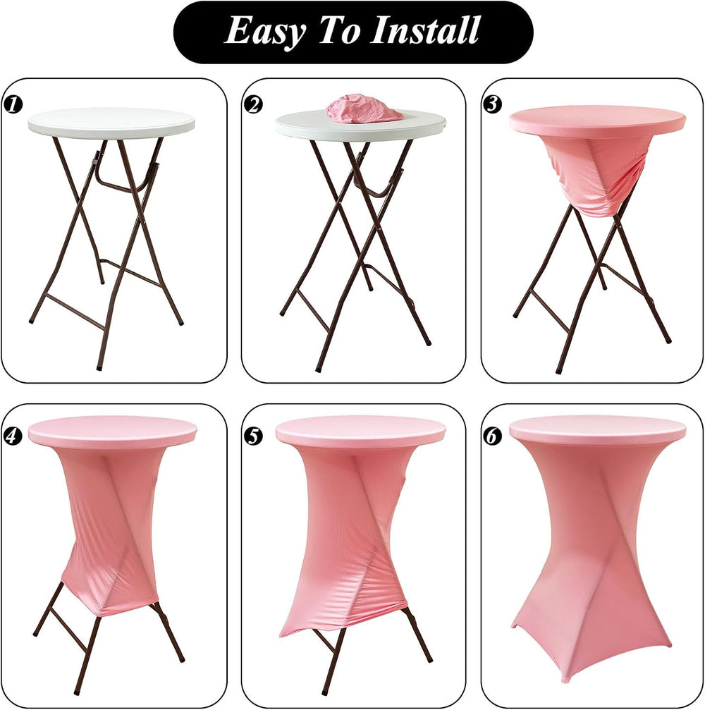 4Pack Pink Cocktail Table Cover 32x43 Inch Cocktail Table Tablecloth