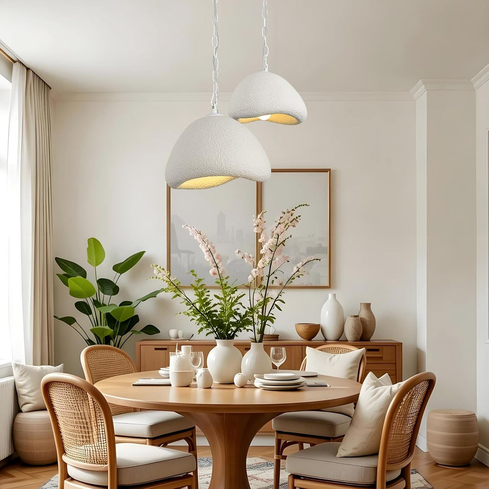 Upgraded 11.8in Wabi Sabi Pendant Light,E26 Base,Fiberglass hanging lamp