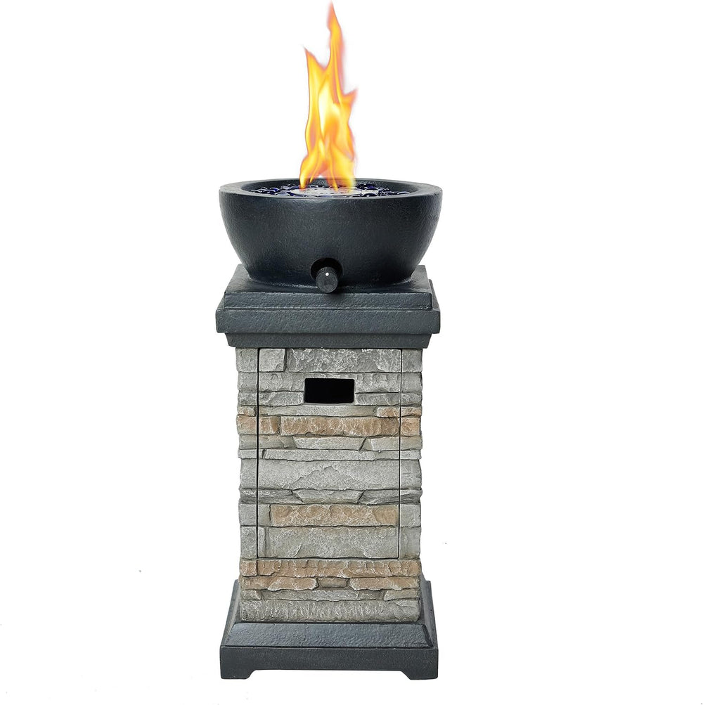 1 lb Bowl Gas Fire Pit, 10,000 BTU Propane Fire Pit, Outdoor Firepit for Outd...