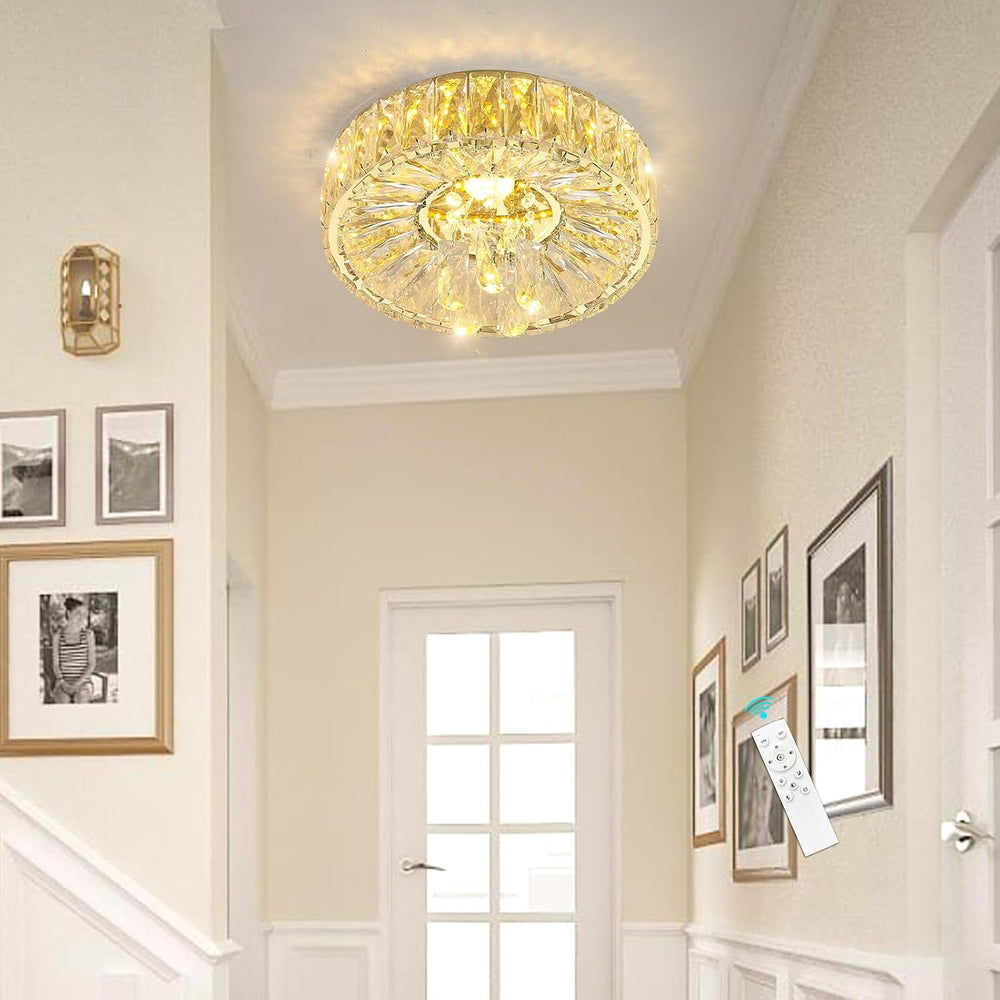 Mini Chandelier Modern Crystal Chandeliers for Hallway LED Flush Mount Ceilin...