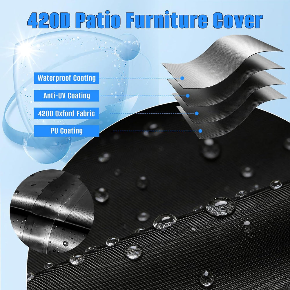 Patio Furniture Covers, 420D Oxford (90" L x 62" W x 28" H)