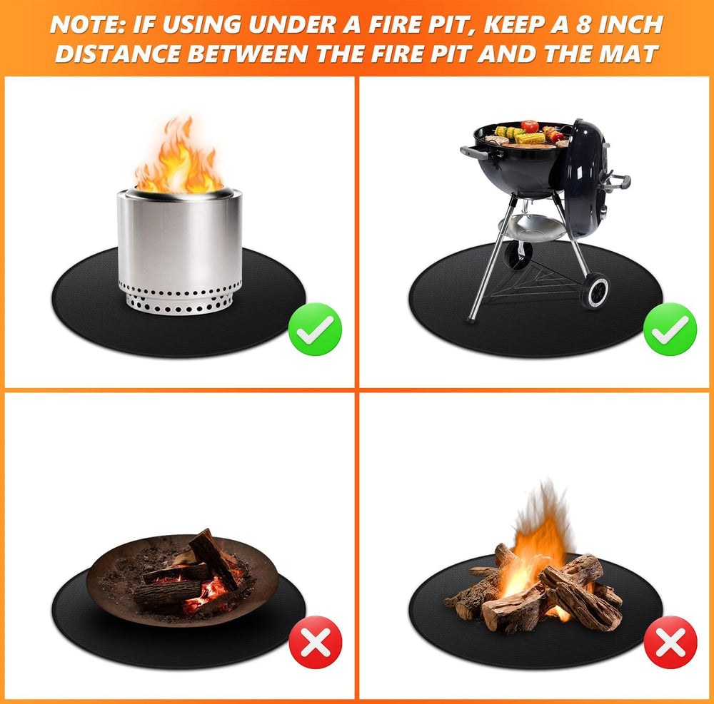 59" Fire Pit Mat for Solo Stove Bonfire, Double-Sided Fireproof Under Gr...
