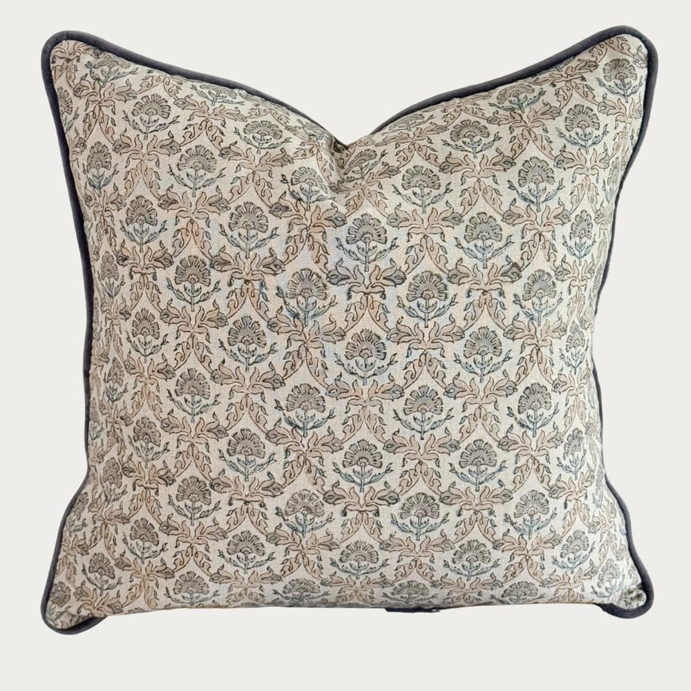 Palm & Loom 100% Cotton Linen Cushion Cover - Aira Decorative Throw Pillo...