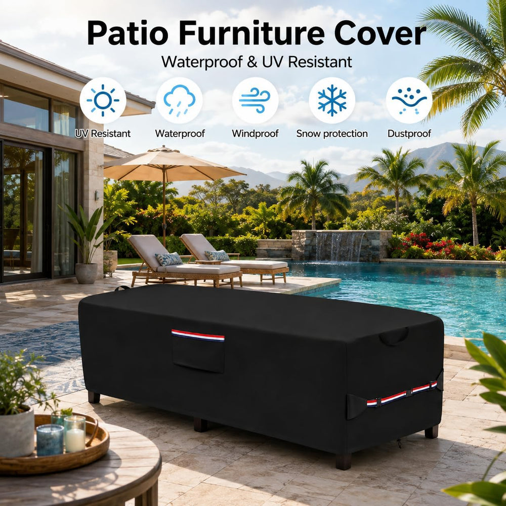 Outdoor Chaise Lounge Cover for 4-6 Stackable Patio Chaise Lounge Chairs