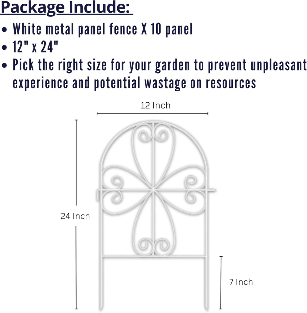 ShopLaLa Animal Barrier (10 Panels) 12x24in White Metal Fences for Dogs