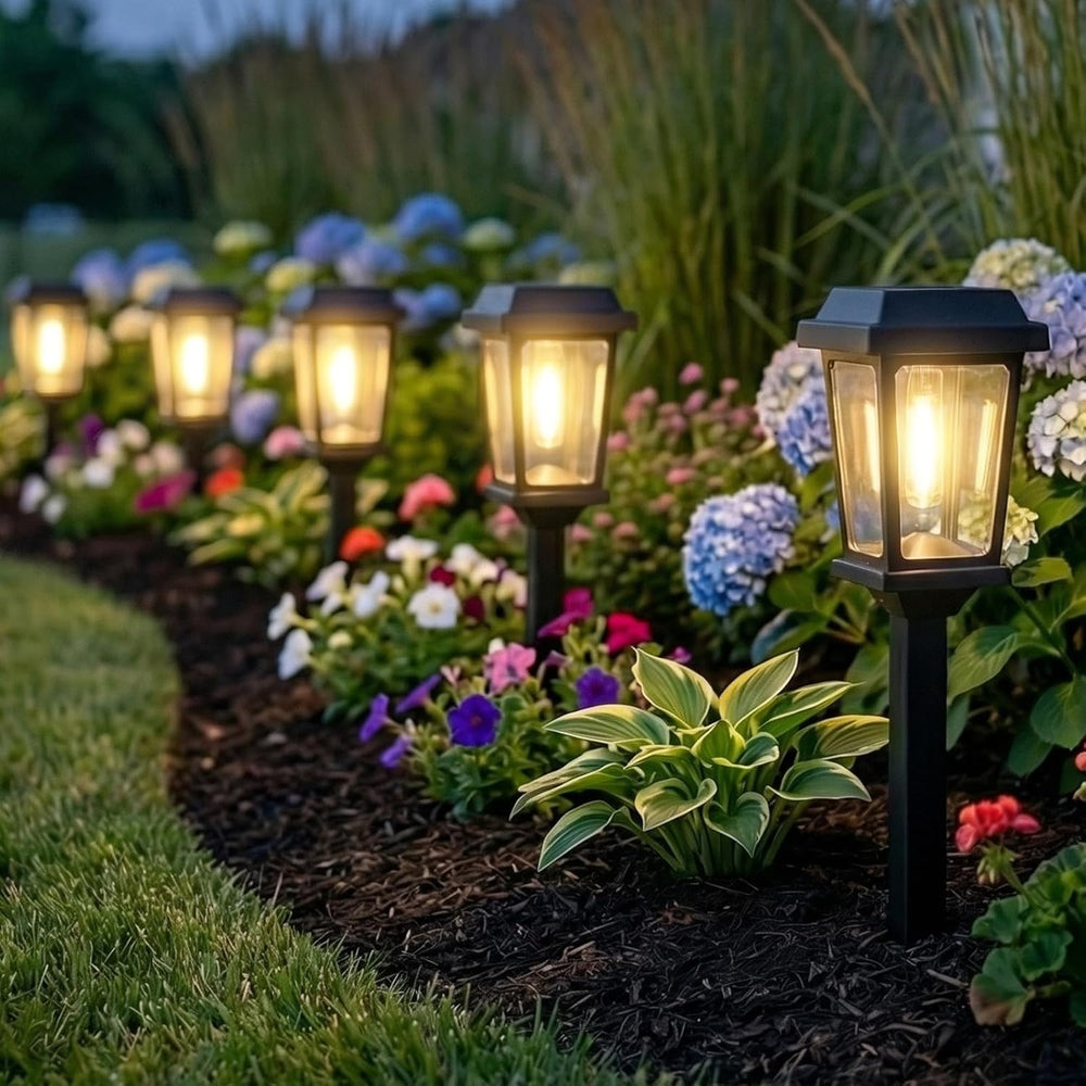 12 Pack Solar Lights Outdoor, Modern Solar Pathway Lights Outdoor, Waterproof...