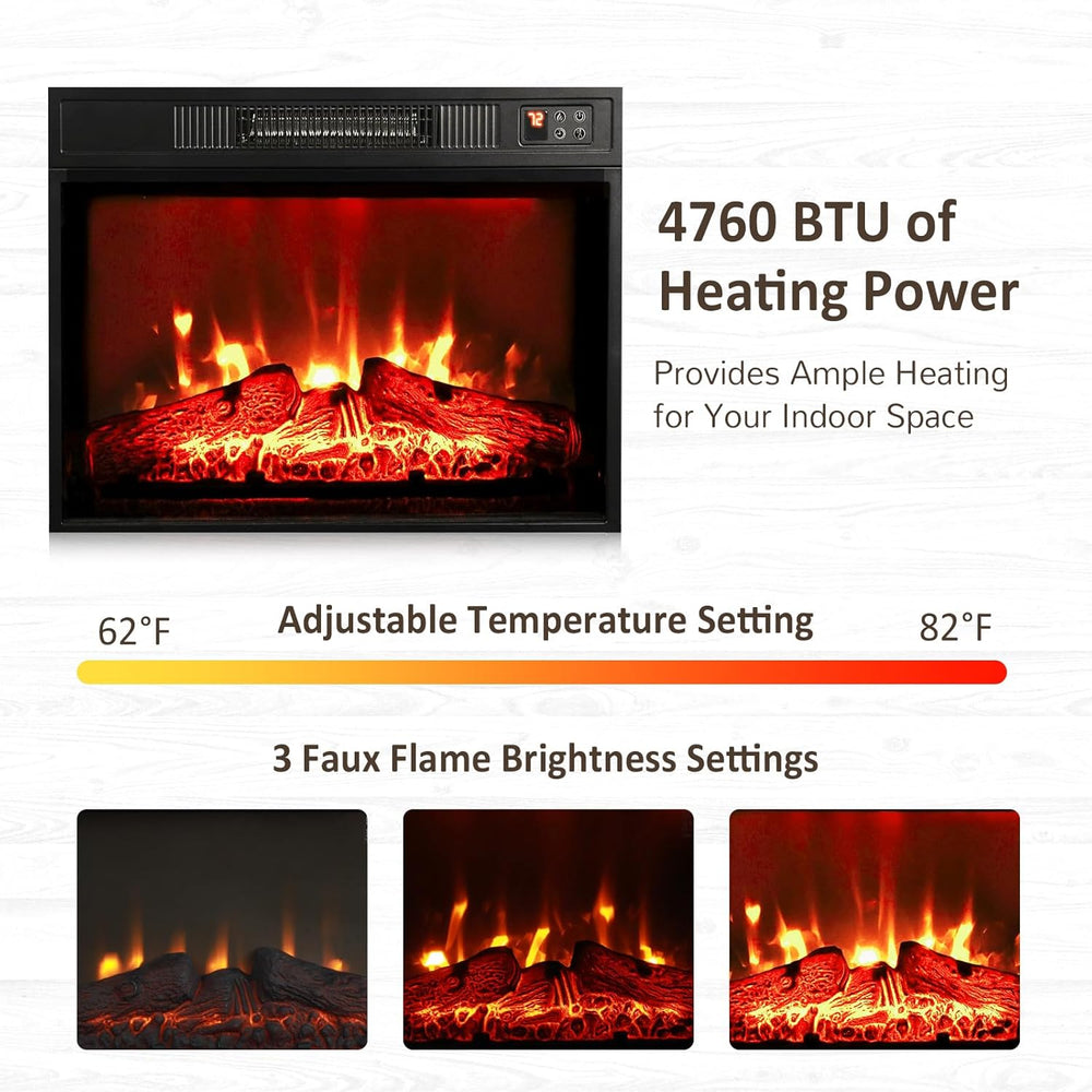 Naice 72" Electric Fireplace with Mantel Fireplace TV Stand for Living Room