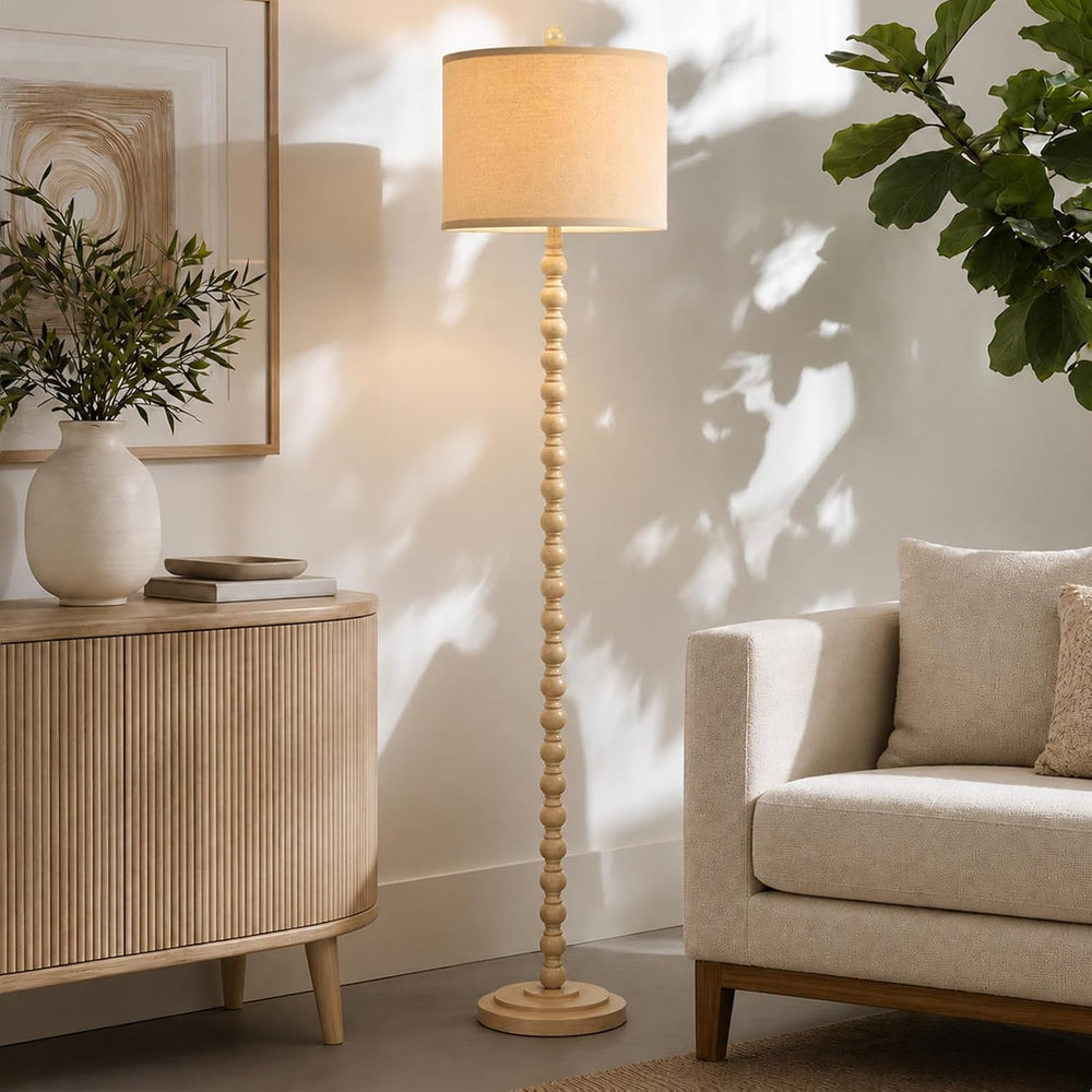 Farmhouse Floor Lamp for Living Room, Tall Standing Lamp with 9W LED Bulb