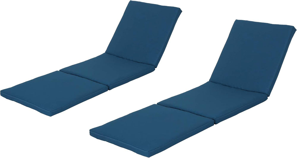 Great Deal Furniture Daisy Outdoor Teak Finish Chaise Lounge with Blue Water ...