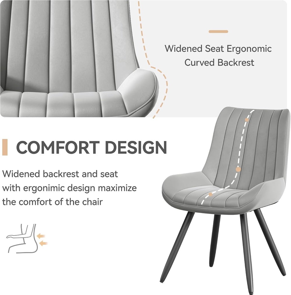 Dining Chairs Set of 6, Mid Century Modern Kitchen Chairs with Soft Cushion, ...
