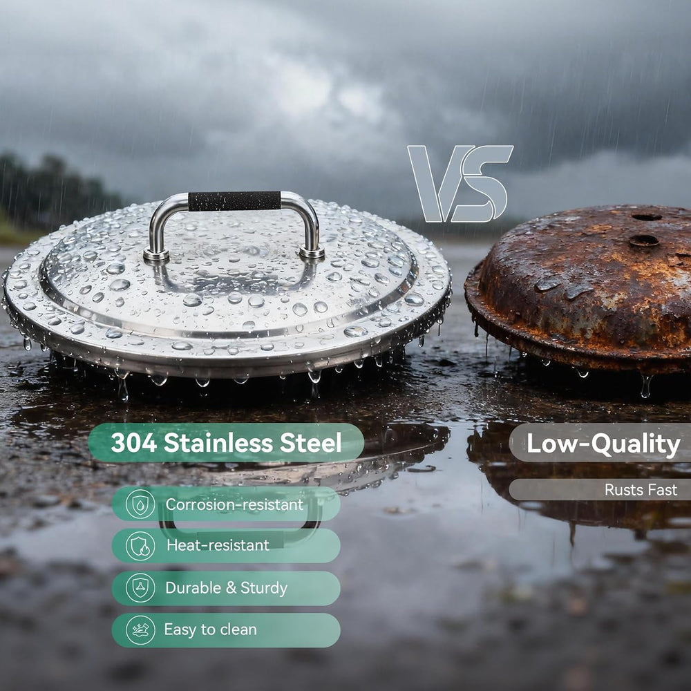 Fire Pit Lid for Solo Stove Bonfire 19.5", 304 Stainless Steel Round Fir...
