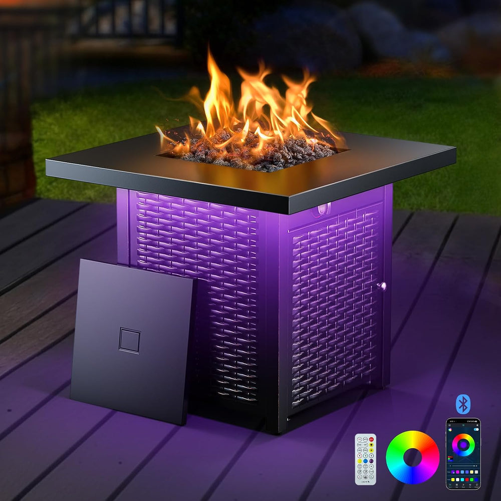 Ciays 28" Propane Fire Pit Table, 50,000 BTU CSA-Listed Gas Fire Pit wit...