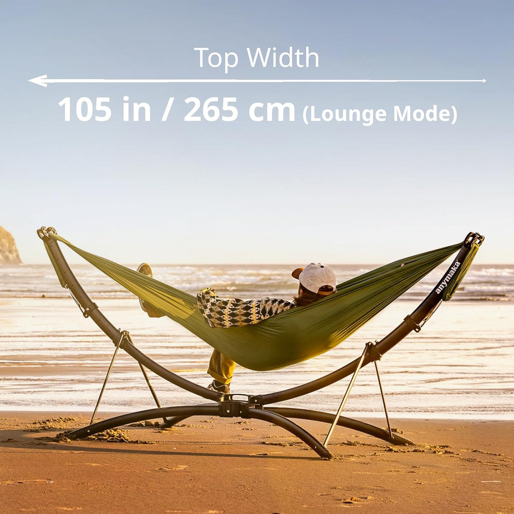 anymaka Set Up in 3 Seconds Adjustable Portable Aluminum Alloy Hammock Stand ...