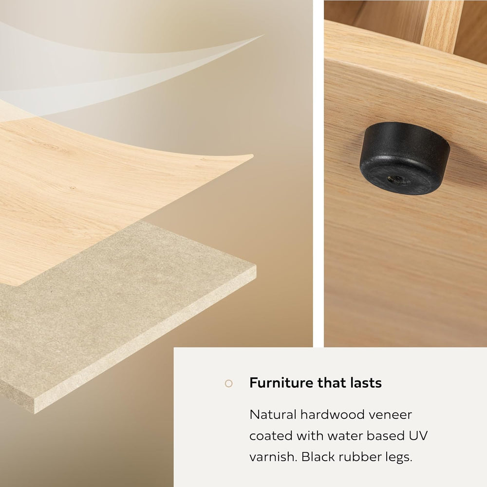 WERMO 35'' Round Coffee Table with Storage and Shelves - Round Center...
