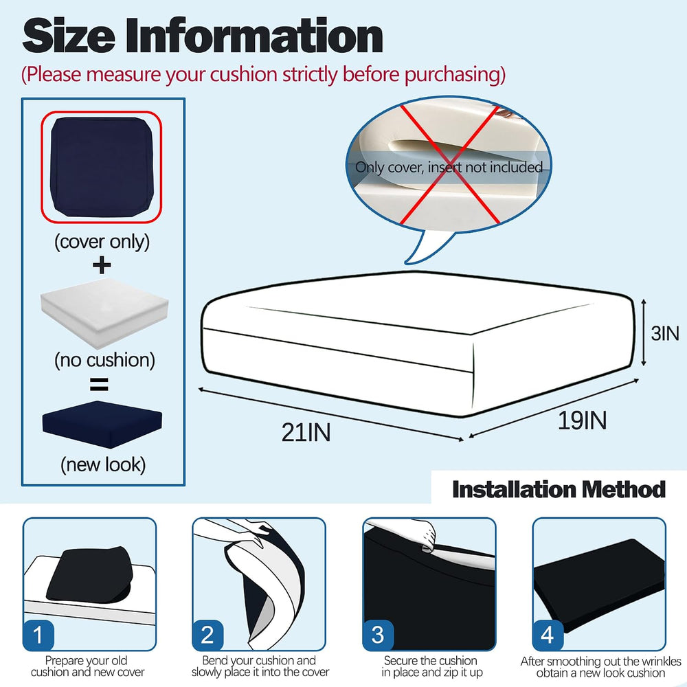 Sqodok Patio Cushion Cover 21x19 inch, 4Pack Sofa Cushion Cover Replacement