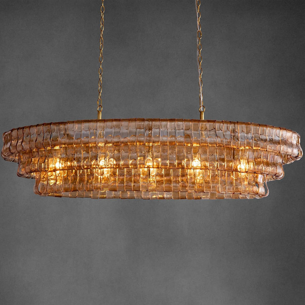 YIOSI Large Chandelier, 54" Gold Rectangular Drum Chandeliers for Dining...