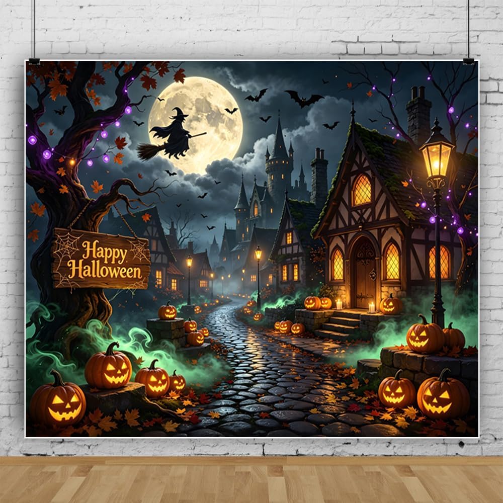10x8ft Halloween Backdrop Haunted House Halloween Backdrops for Photography