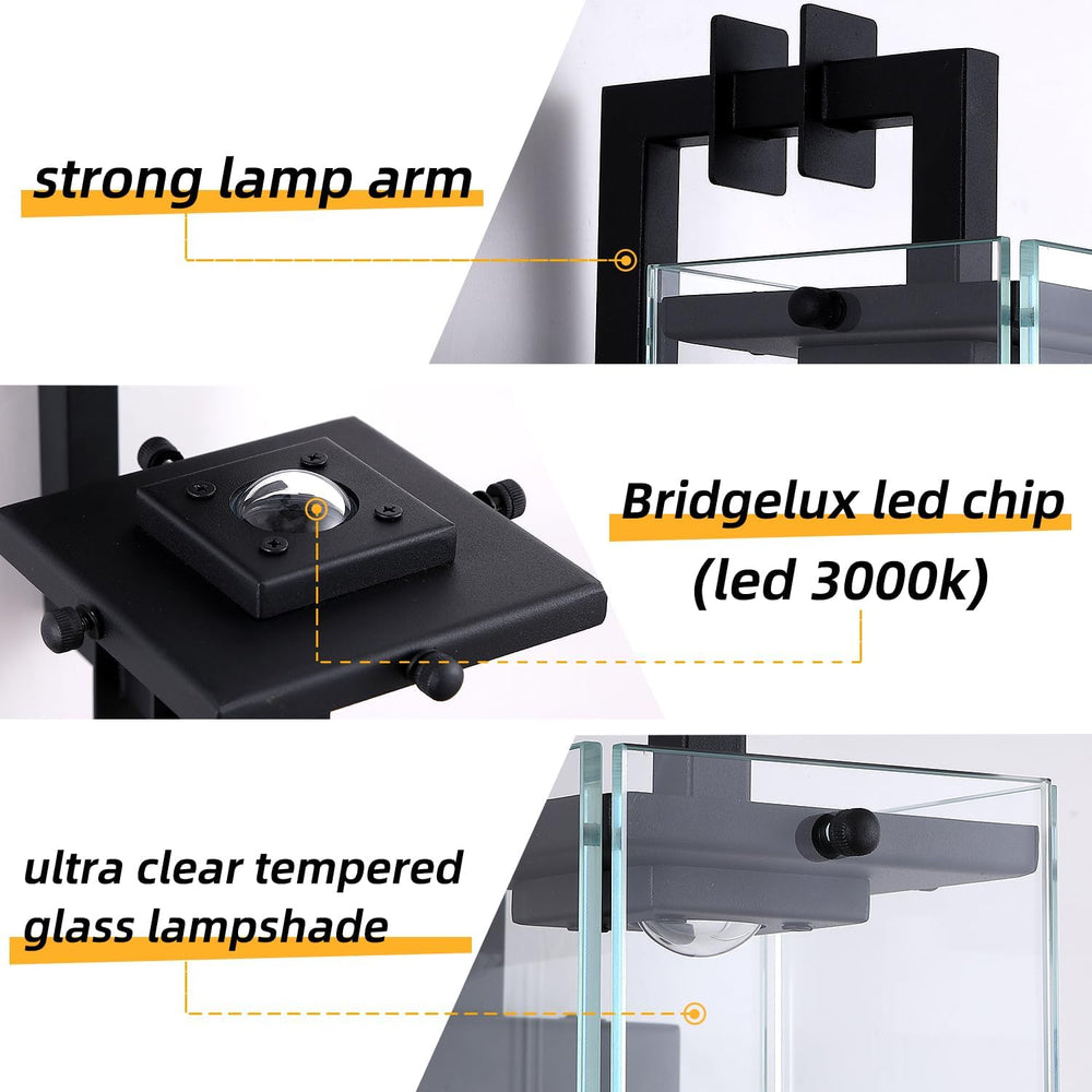 Modern Black Patio Wall light Fixture LED Warm 3000K Triac Dimmable