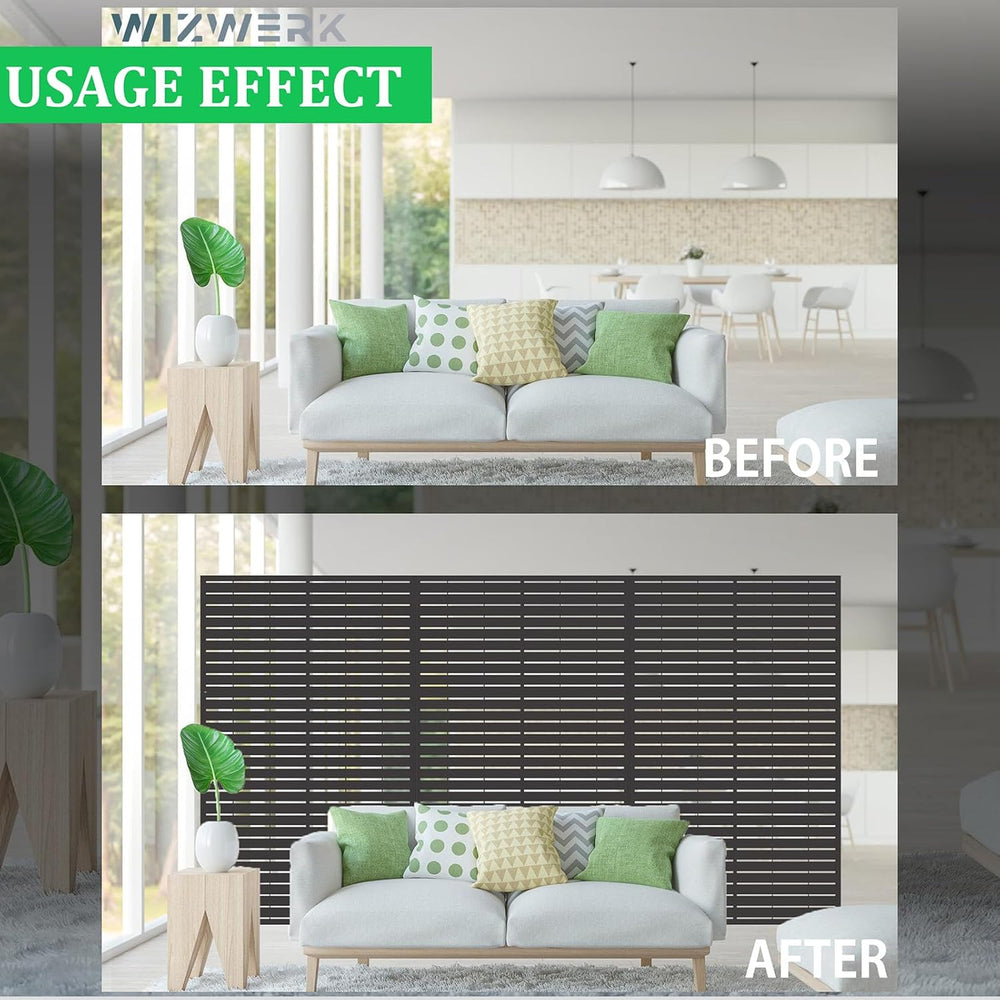 6FT Outdoor Metal Privacy Screen – Decorative Privacy Fence and Room/Garden D...