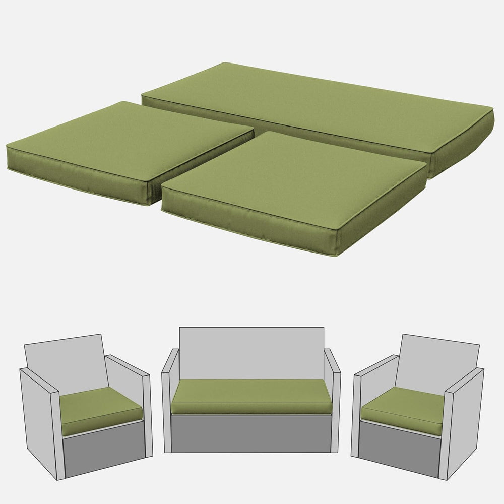 3 Pcs Outdoor Cushion Covers, Patio Cushion Covers Replacement Fit for 4-Seat...