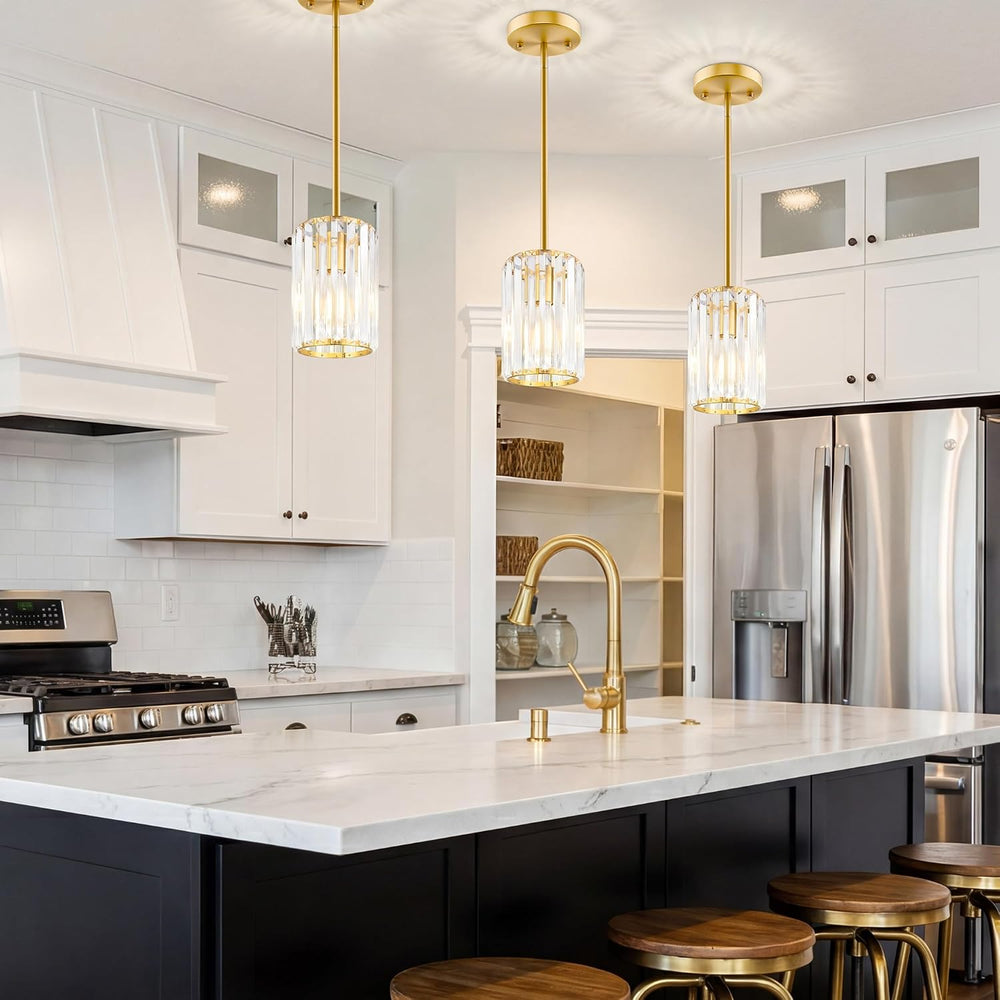 Gold Pendant Light, Modern Crystal Pendant Lights Kitchen Island, Kitchen Isl...