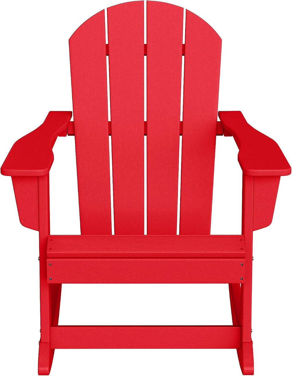 HDPE Laguna 3PC Outdoor Poly Adirondack Chair Set with Side Table, Red