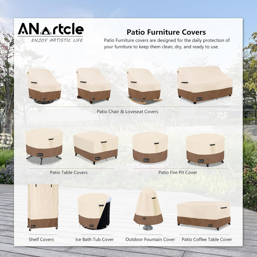 ANartcle Patio Adirondack Chair Cover 2 Pack,600D Waterproof Heavy Duty Outdo...
