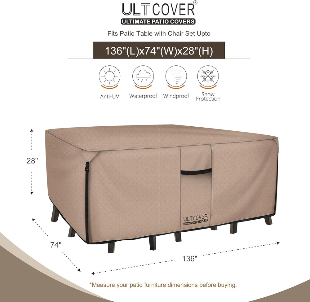 ULTCOVER Waterproof Patio Furniture Cover 136L x 74W in