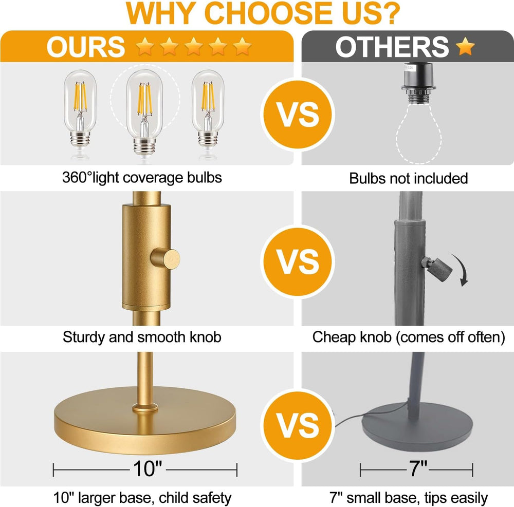 Dimmable Floor Lamp, Industrial Floor Lamps for Living Room, Gold Tree Lamp S...