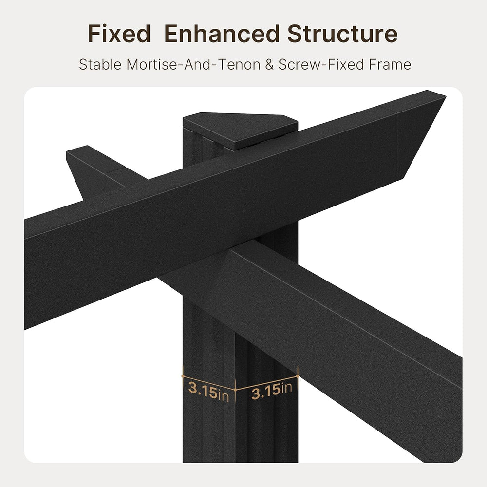 Ahomly 12 X 8 Outdoor Retractable Pergola, Adjustable Shade Canopy, Gray
