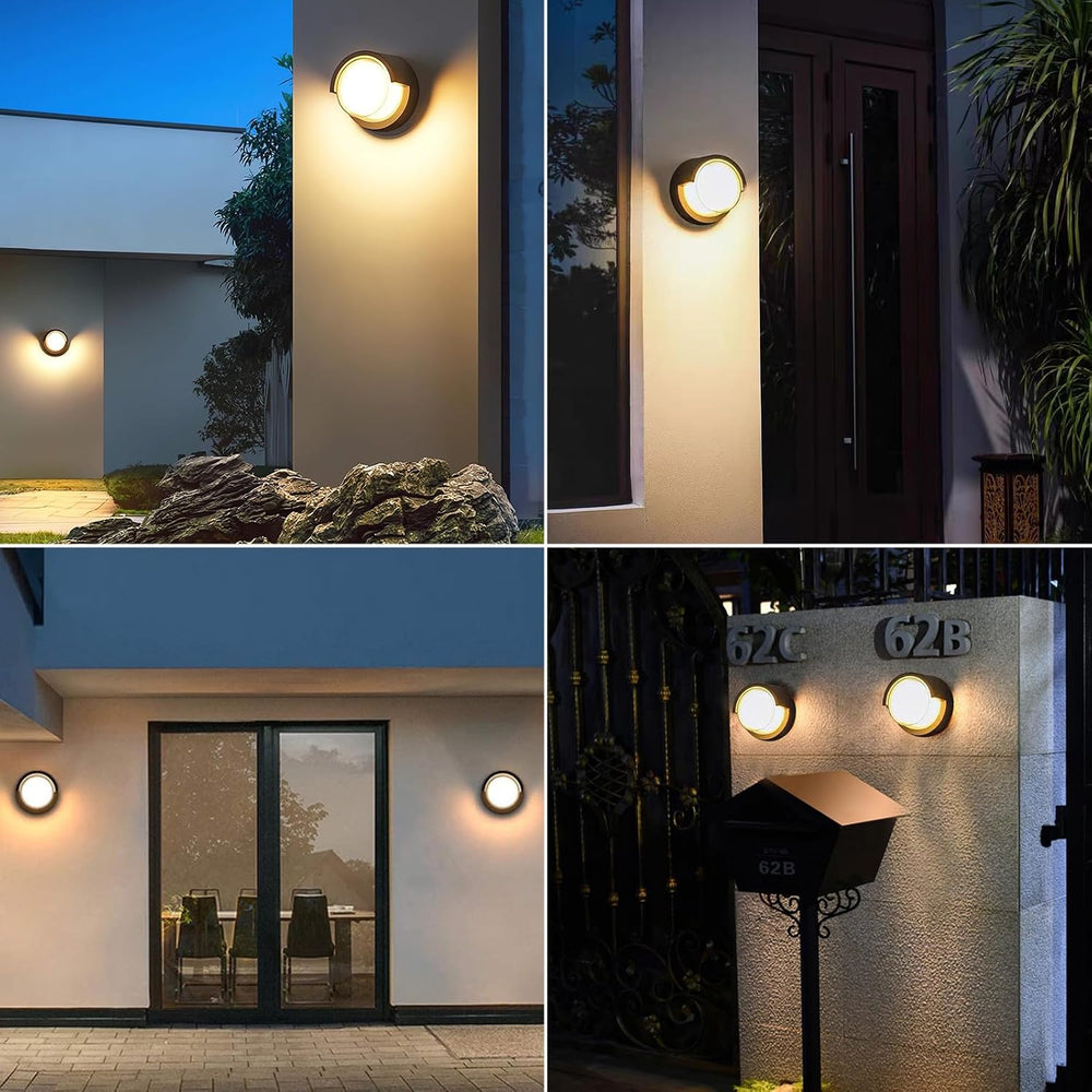 Aiwewin Round Outdoor Sconce Lights, Low Profile Outdoor Porch Lighting, Mode...