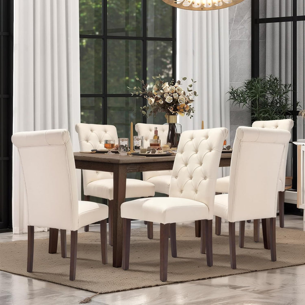 COLAMY Tufted Dining Chairs Set of 4, Accent Parsons Diner Chair Upholstered ...