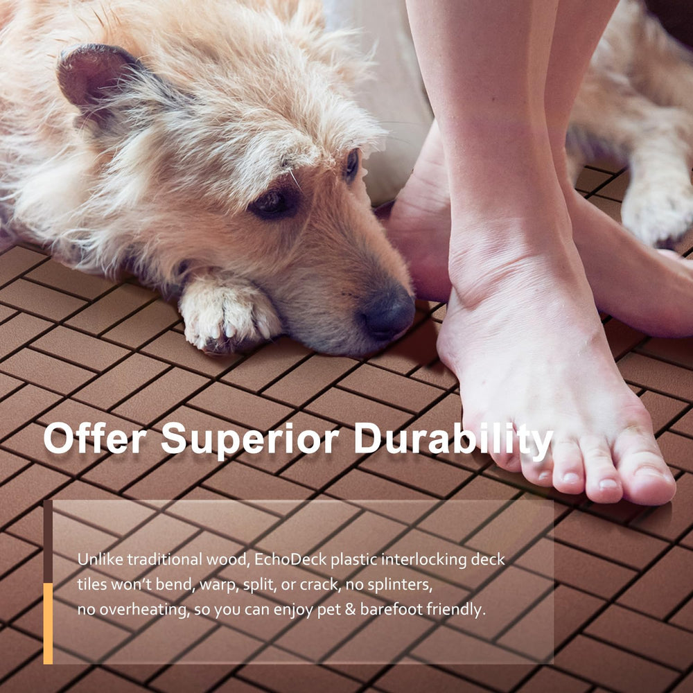 Interlocking Deck Tiles, EchoDeck Patio Deck Tiles, 44 Pack Deck Tiles Interl...
