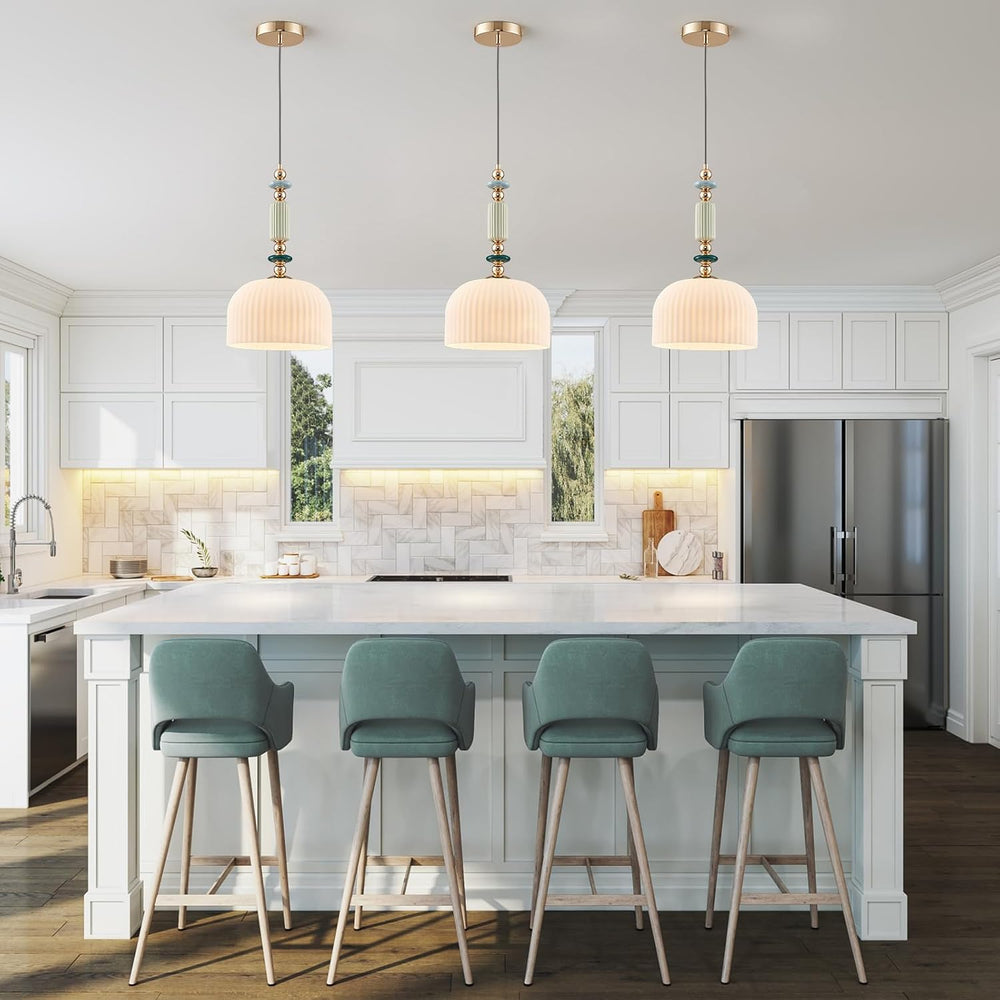 Pendant Light Modern Pendant Lighting Fixture Hanging Lamp Milk White Glass H...