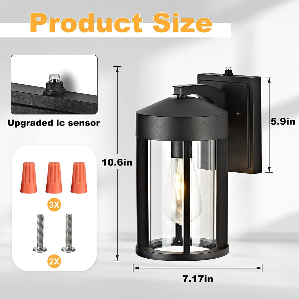 OKELI Dusk to Dawn Outdoor Lights Fixture Wall Mount–Modern Geometric Industr...