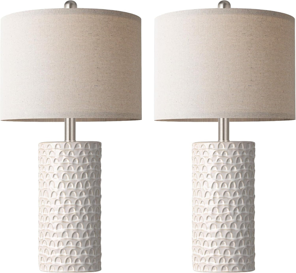 PARTPHONER 23" Modern Ceramic Table Lamp Set of 2, Table Lamps for Livin...