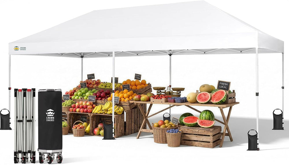 CROWN SHADES 10x20 Pop Up Canopy Tent, Event Shelter,White