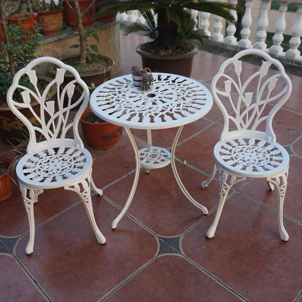 KAILI Patio Bistro Sets 3 Piece cast Aluminum Patio Furniture Outdoor Garden ...