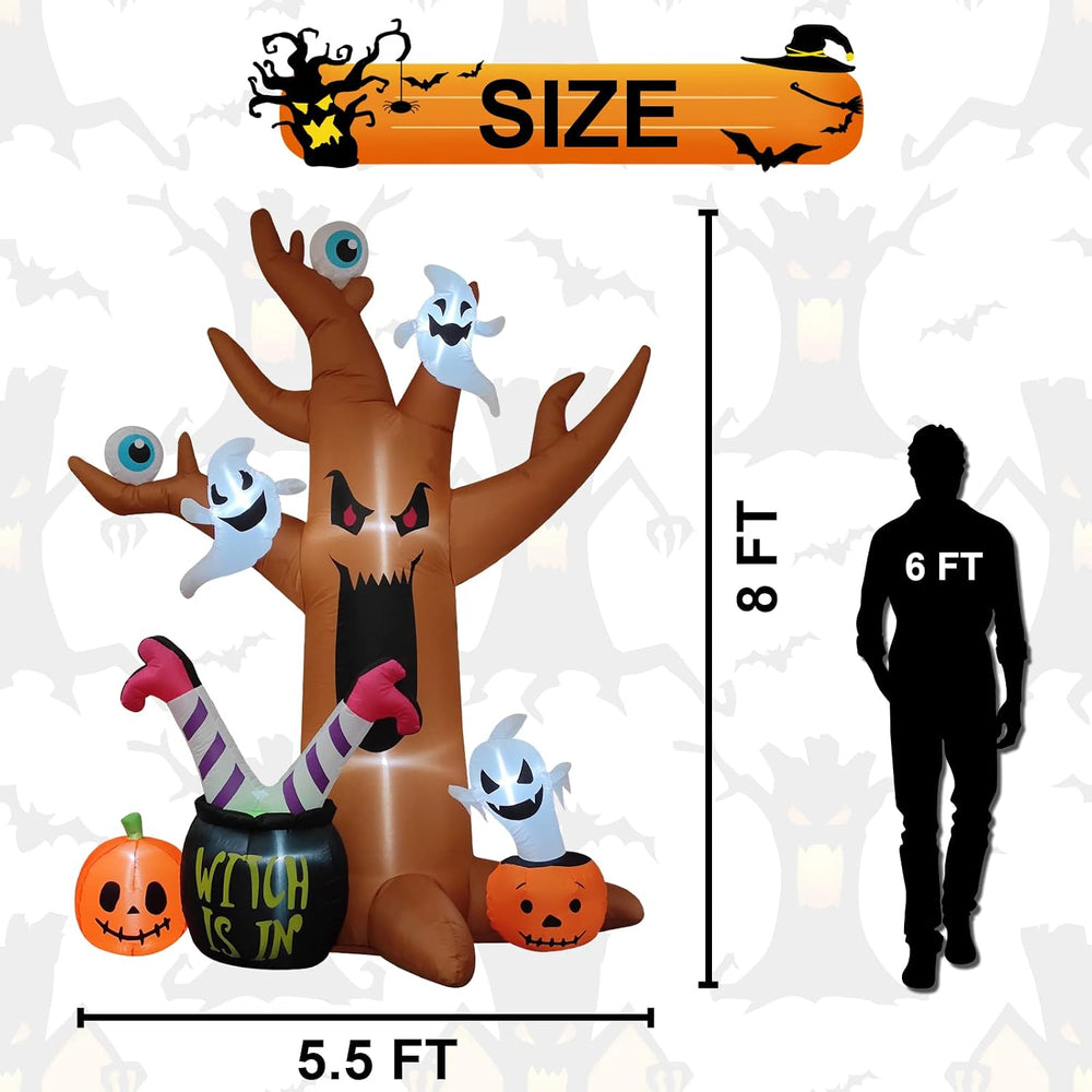 8 Ft Halloween Inflatables Outdoor Decorations - Outdoor Spooky Halloween Tre...