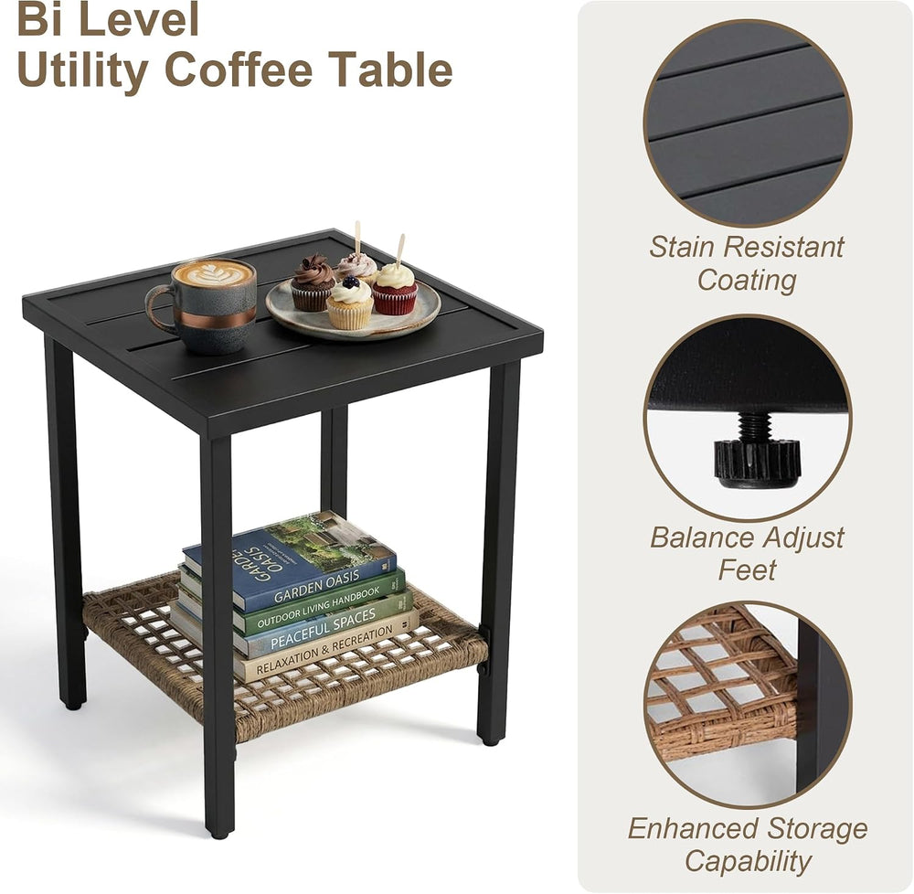 3 Pieces Patio Furniture Set, Bistro Table and Chairs Set of 2, Outdoor Furni...