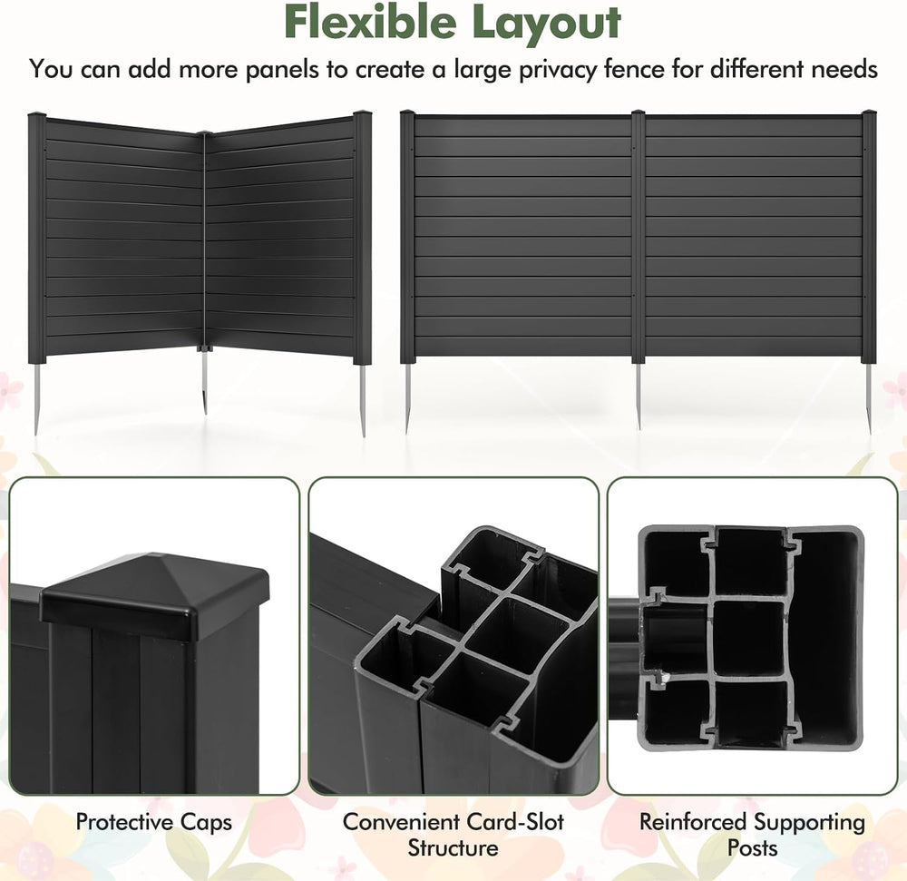 GIANTEX No-Dig Air Conditioner Fence, 2 Panels, 48''W x 48''H...
