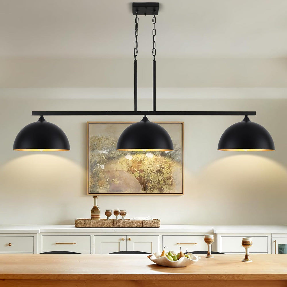 3-Light Island Light for Kitchen, Farmhouse Industrial Dining Room Light Fixt...