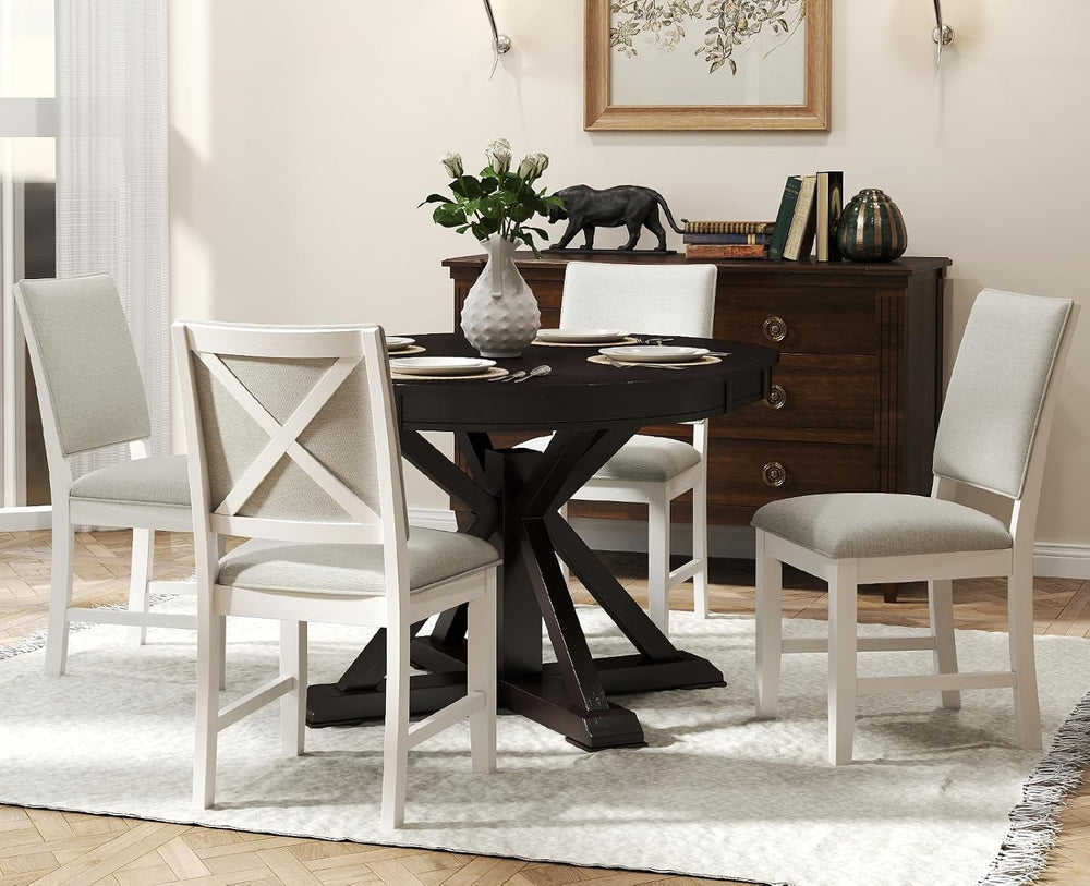chairus Farmhouse Dining Chairs Set of 4, Upholstered Armless Dining Room Cha...