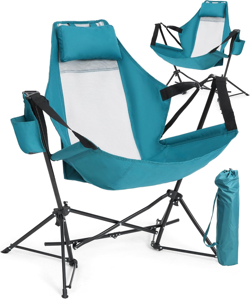 HOMEFUN Hammock Chairs, Swinging Camping Chairs, Set of 2, Blue