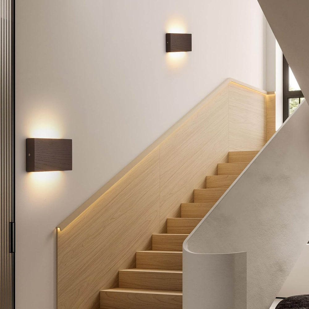 Wood Wall Sconce Indoor Wall Lights Hardwired 2 Pack Up and Down,wall Lights ...