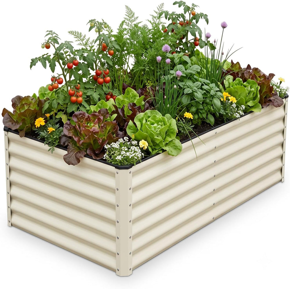 SnugNiture Galvanized Raised Garden Bed 6x3x2FT Outdoor Large Metal Planter B...