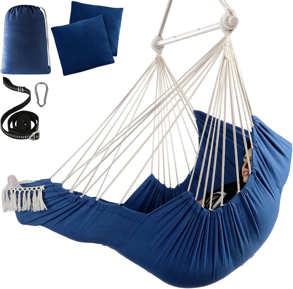 Chihee Hammock Chair Foot Rest 2 Cushions Max 500 lb Metal Spreader Bar