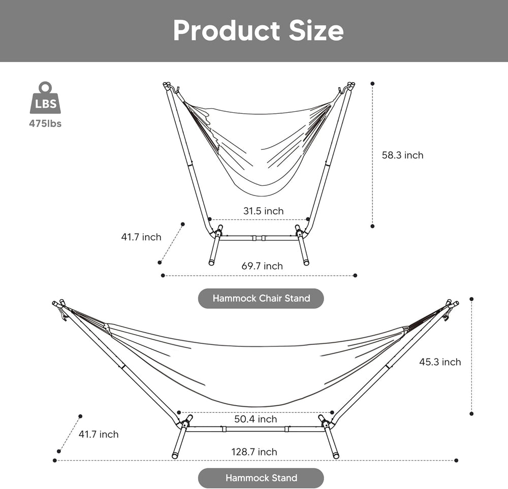 SUNCREAT 2-in-1 Convertible Swing Chair with Stand Included, Outdoor Hammocks...