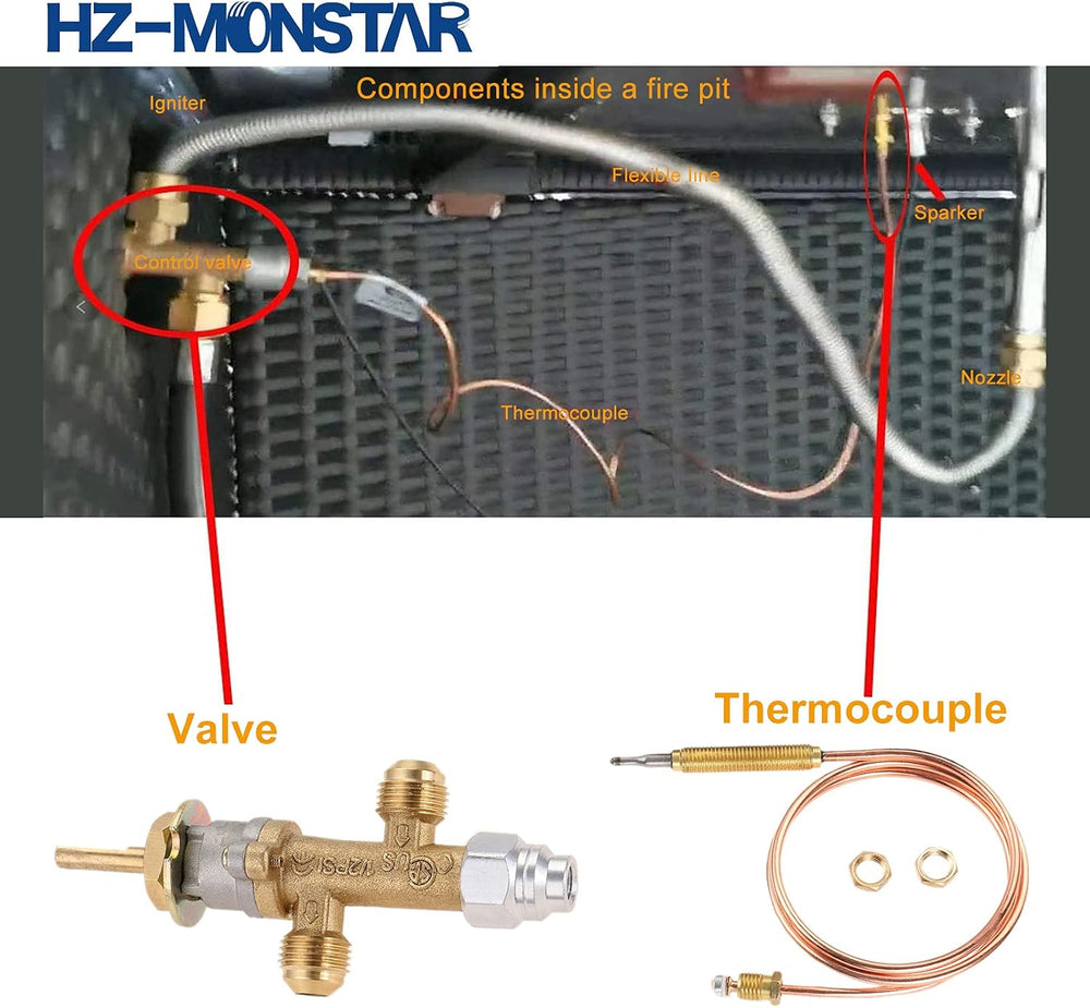 Low Pressure LPG Propane Gas Fireplace Fire Pit Flame Failure Safety Control ...